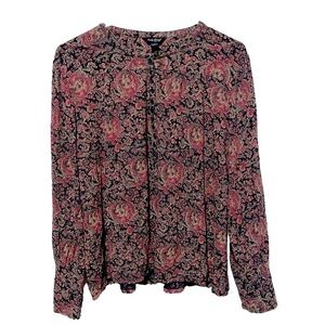 Lucky Top Women Large Paisley Peasant Retro Shabby Boho Hippie Dark Fairy Grunge